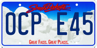 SD license plate 0CPE45