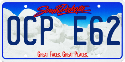 SD license plate 0CPE62