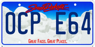 SD license plate 0CPE64