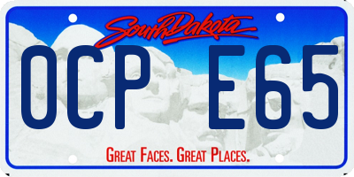 SD license plate 0CPE65
