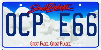 SD license plate 0CPE66