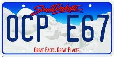 SD license plate 0CPE67