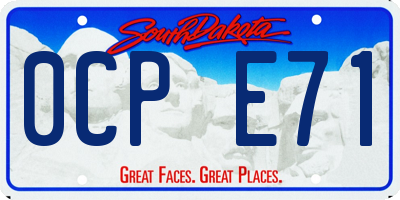 SD license plate 0CPE71
