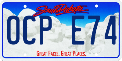 SD license plate 0CPE74