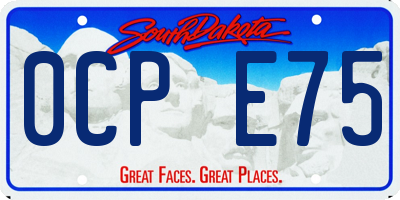 SD license plate 0CPE75