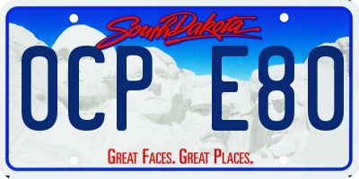 SD license plate 0CPE80