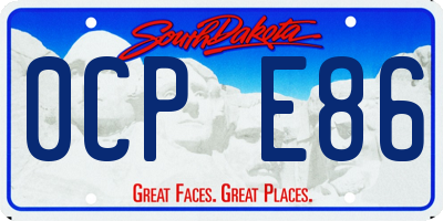 SD license plate 0CPE86