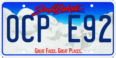 SD license plate 0CPE92