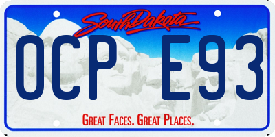 SD license plate 0CPE93
