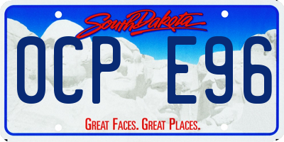 SD license plate 0CPE96