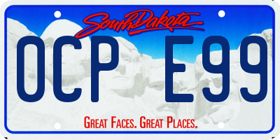 SD license plate 0CPE99