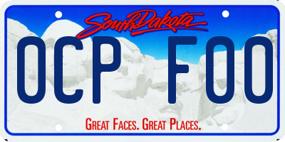 SD license plate 0CPF00