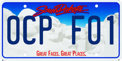 SD license plate 0CPF01