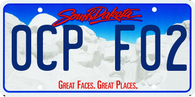 SD license plate 0CPF02