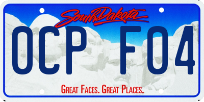 SD license plate 0CPF04