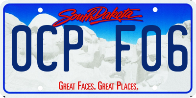 SD license plate 0CPF06