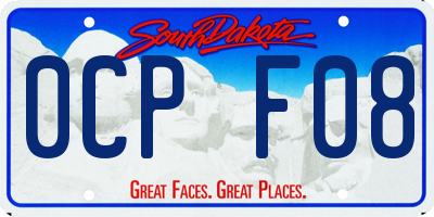SD license plate 0CPF08