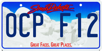 SD license plate 0CPF12