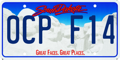SD license plate 0CPF14