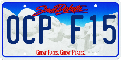 SD license plate 0CPF15