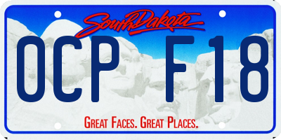 SD license plate 0CPF18