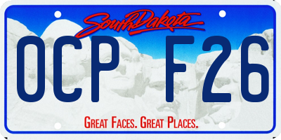SD license plate 0CPF26
