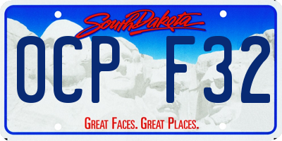 SD license plate 0CPF32