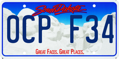 SD license plate 0CPF34