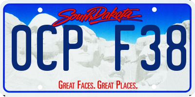 SD license plate 0CPF38