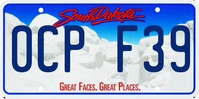 SD license plate 0CPF39