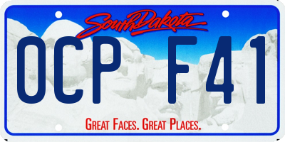 SD license plate 0CPF41