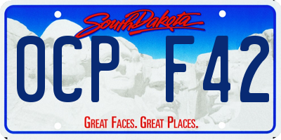 SD license plate 0CPF42