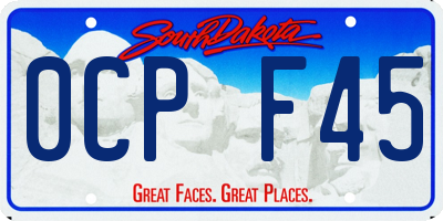 SD license plate 0CPF45