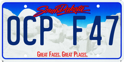 SD license plate 0CPF47