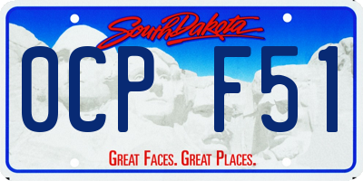 SD license plate 0CPF51