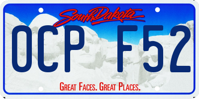SD license plate 0CPF52