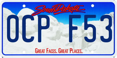 SD license plate 0CPF53