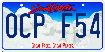 SD license plate 0CPF54