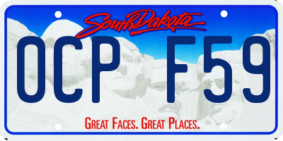 SD license plate 0CPF59