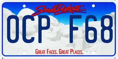 SD license plate 0CPF68