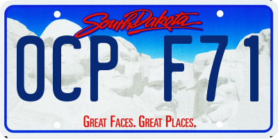SD license plate 0CPF71