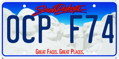 SD license plate 0CPF74