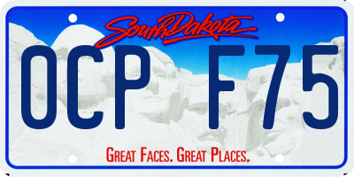 SD license plate 0CPF75