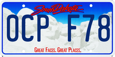SD license plate 0CPF78