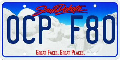 SD license plate 0CPF80