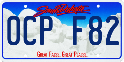 SD license plate 0CPF82