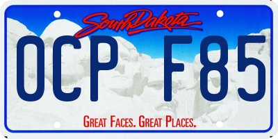 SD license plate 0CPF85