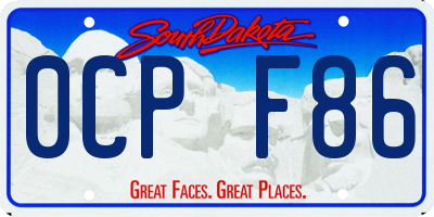 SD license plate 0CPF86