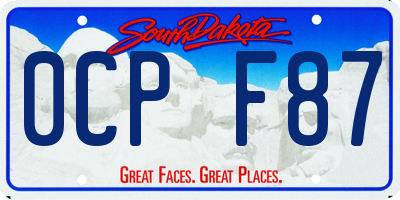 SD license plate 0CPF87