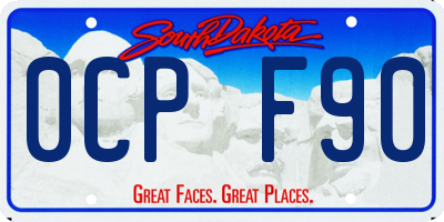 SD license plate 0CPF90